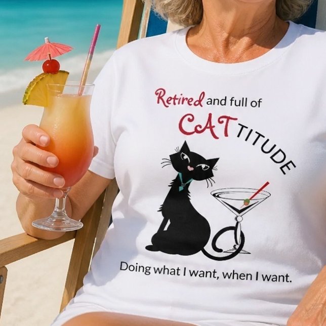 Cattitude Pensionär T-Shirt (Skapare uppladdad)
