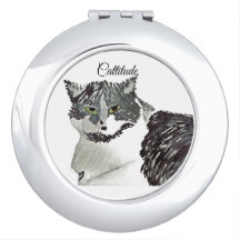Cattitude svart och vit katt