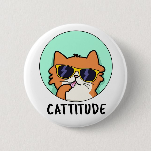 Cattituny Attitude Cat Pun Knapp (Framsida)
