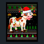 Cattle Cow Ugly Christmas Sweaters Holiday Santa C Poster<br><div class="desc">Cattle Cow Ugly Christmas Sweaters Holiday Santa Cute Xmas</div>