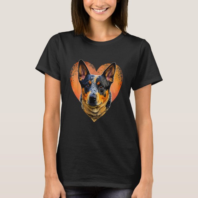Cattle Dog Love  Cattle Dog T Shirt (Framsida)