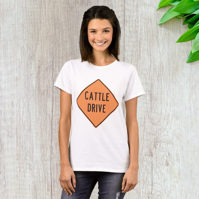 Cattle Drive Road Sign T Shirt (Skapare uppladdad)