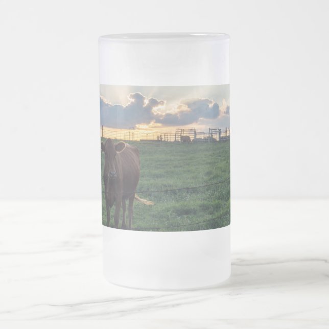 Cattle Farm Sunset Frosted Mugg (Center)