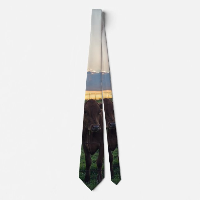 Cattle Farm Sunset Neck Tie Slips (Framsida)