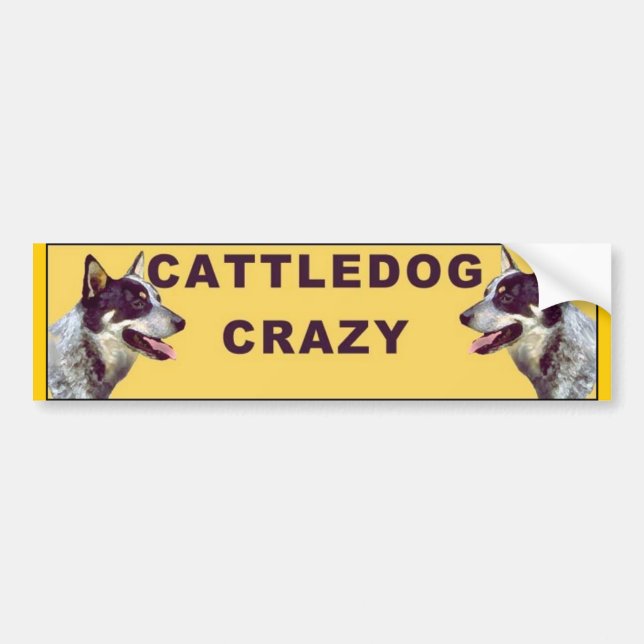 Cattle hund Crazy stötdekal Bildekal (Framsidan)