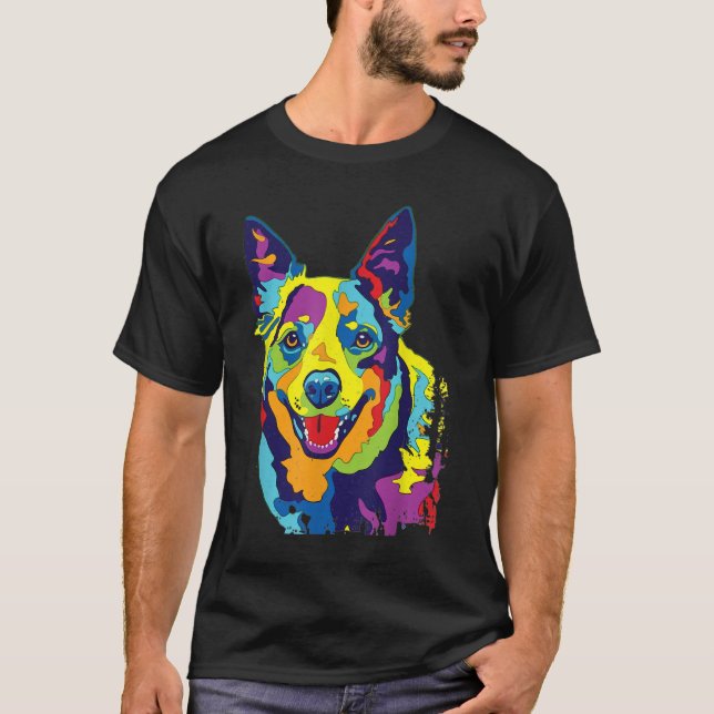 Cattle Hund Funny Australian Cattle Hund Pop-Ar T Shirt (Framsida)