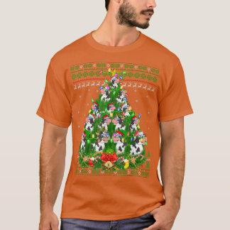 Cattle Julafton Lighting Träd Santa Cattle Ugly Je T Shirt