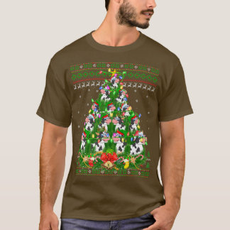 Cattle Julafton Lighting Träd Santa Cattle Ugly Je T Shirt