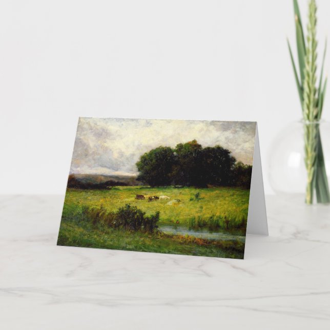 Cattle Near Stream - Edward Mitchell Banister Kort (Framsida)