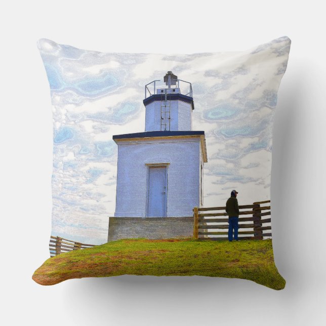Cattle Point fyr San Juan Island Pillow Kudde (Framsida)