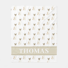 Cattledog Heeler (Red White) Rosa & White Fleecefilt