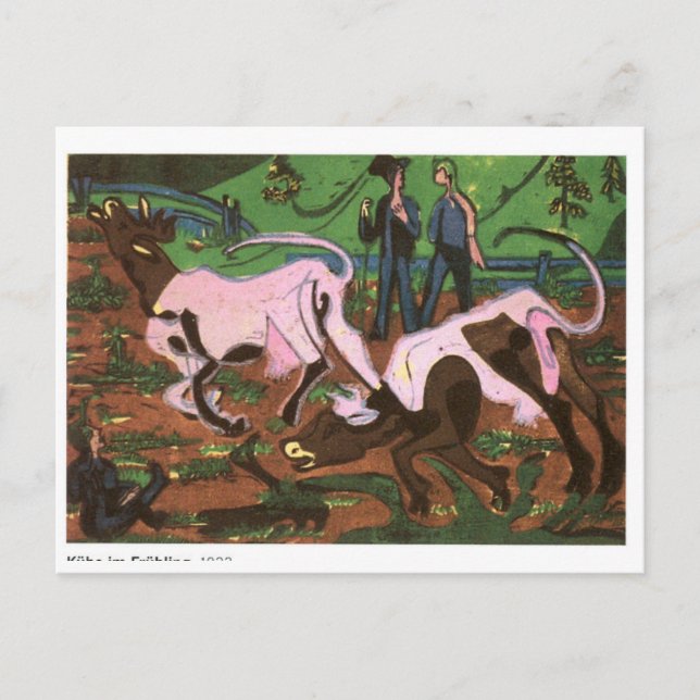 Cattles i Vår av Ernst Ludwig Kirchner Vykort (Framsida)