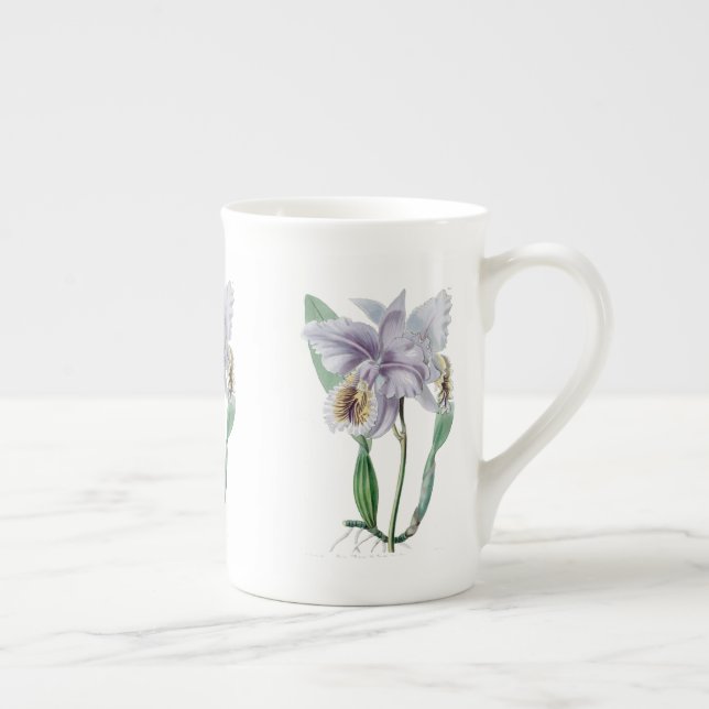 Cattleya Orchid Botanical Bone China Mugg Benporslin Mugg (Höger)