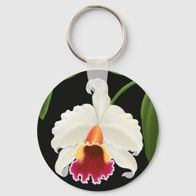 Cattleya Orchid Keychain Nyckelring (Framsida)