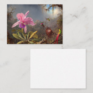Cattleya Orchid och tre Hummingbird by Heade Anteckningskort