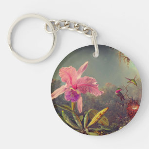 Cattleya Orchid och tre Hummingbird Heade