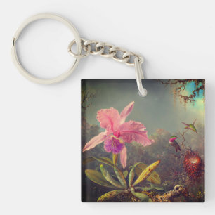 Cattleya Orchid och tre Hummingbird Heade