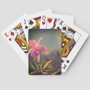 Cattleya Orchid och tre Hummingbird Heade Casinokort