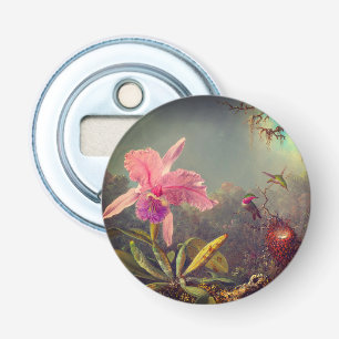 Cattleya Orchid och tre Hummingbird Heade Flasköppnare