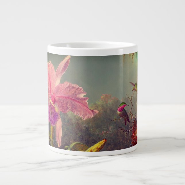 Cattleya Orchid och tre Hummingbird Heade Jumbo Mugg (Framsidan)