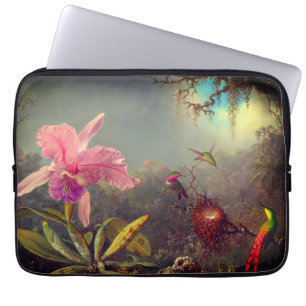 Cattleya Orchid och tre Hummingbird Heade Laptop Fodral