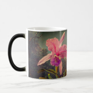 Cattleya Orchid och tre Hummingbird Heade Magisk Mugg