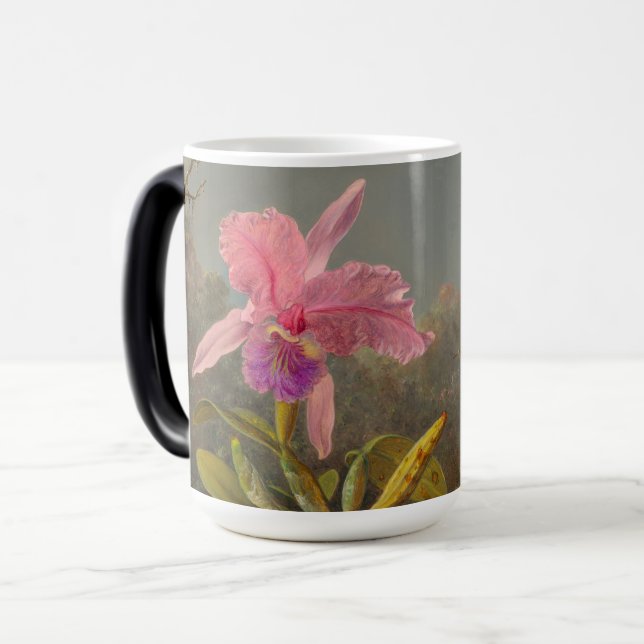 Cattleya Orchid och tre Hummingbird Heade Magisk Mugg (Framsida vänster)