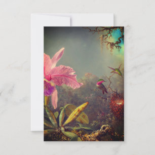 Cattleya Orchid och tre Hummingbird Heade OSA Kort