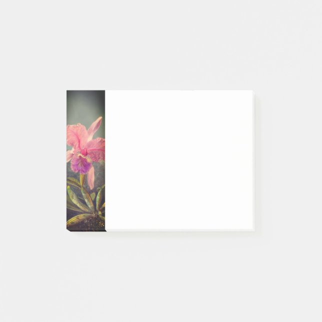 Cattleya Orchid och tre Hummingbird Heade Post-it Block (Framsida)