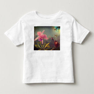 Cattleya Orchid och tre Hummingbird Heade T Shirt
