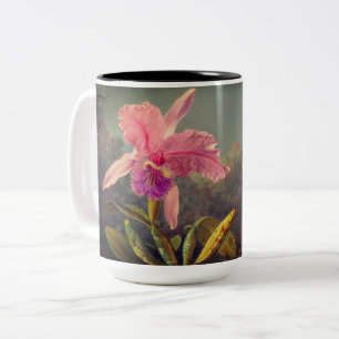 Cattleya Orchid och tre Hummingbird Heade Två-Tonad Mugg