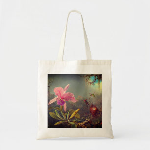 Cattleya Orchid och tre Hummingbird Heade Tygkasse
