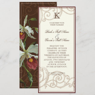 Cattleya Orchid taupe Brown - Bröllopsinbjudan Inbjudningar