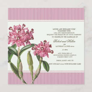 Cattleya Rosa Orchid bröllopsinbjudning Inbjudningar