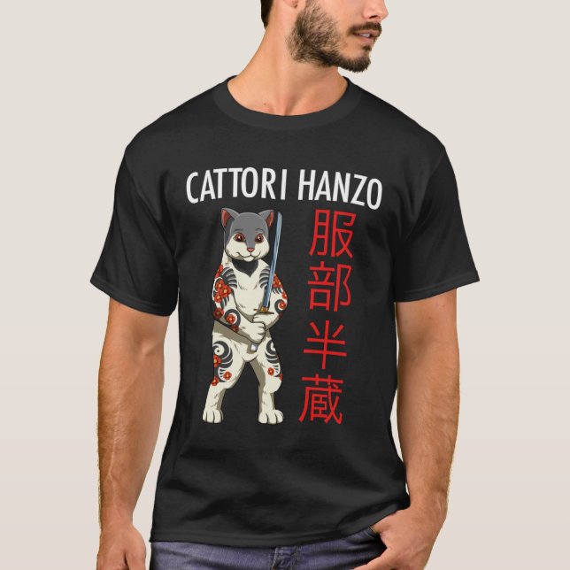 Cattori Hanzo   Samurai Cat T Shirt (Framsida)