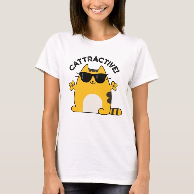 Cattrany Funny Attractive Cat Pun T Shirt (Framsida)