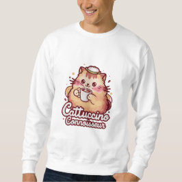 Cattuccino Connoisseur håller så mycket på att äta Lång Ärmad Tröja
