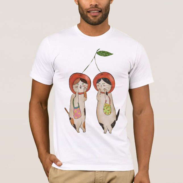 Catty Cherries T Shirt (Framsida)