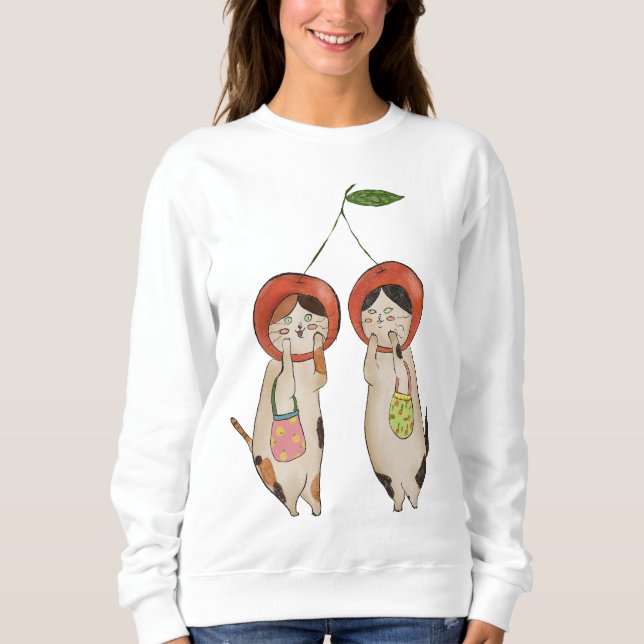 Catty Cherries T Shirt (Framsida)