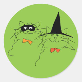 Catty Halloween Sticker Runt Klistermärke