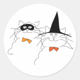Catty Halloween Sticker Runt Klistermärke