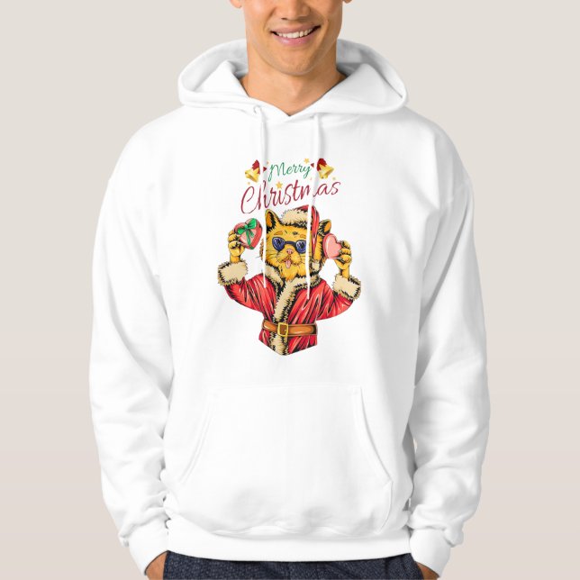 Catty Merry Christmas Essential T-Shirt Hoodie (Framsida)