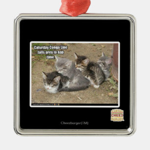 Caturday Conga Line Julgransprydnad Metall