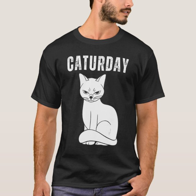 Caturday Joke-Superskoj för att lägga ut citatteck T Shirt (Framsida)