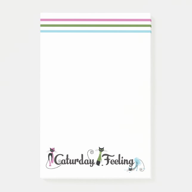 Caturday Kattälskare Post-it Block (Framsida)