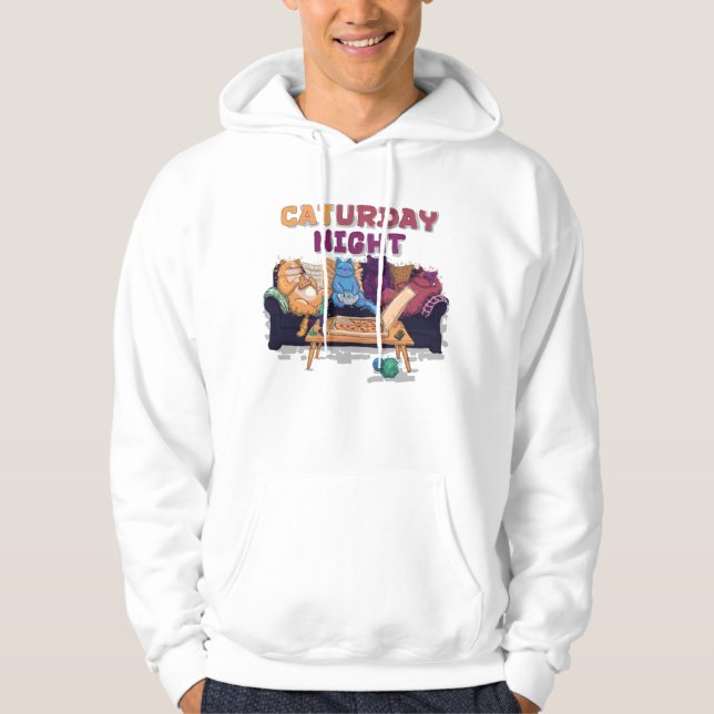 Caturday Natt Hoodie (Framsida)