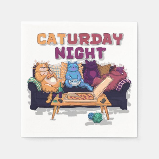 Caturday Nght Pappersservett (Framsidan)
