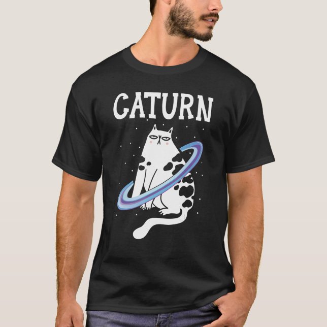 Caturn Cat Owner Outerspace Planets Astronomer Ast T Shirt (Framsida)