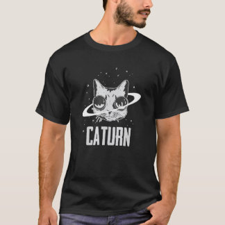 Caturn Galaxy Saturn Katt Planetarisk T Shirt