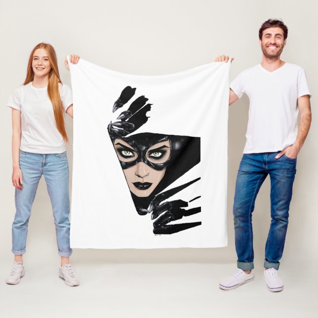 Catwoman Klorna är Ut Slagillustration Fleecefilt (På plats)